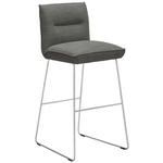 BARHOCKER in Metall, Textil Grau, Edelstahlfarben, Hellgrau  - Edelstahlfarben/Hellgrau, Design, Textil/Metall (51/107/59cm) - Dieter Knoll
