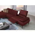 ECKSOFA in Echtleder Beere  - Beere/Schwarz, Design, Leder/Metall (157/325cm) - Dieter Knoll