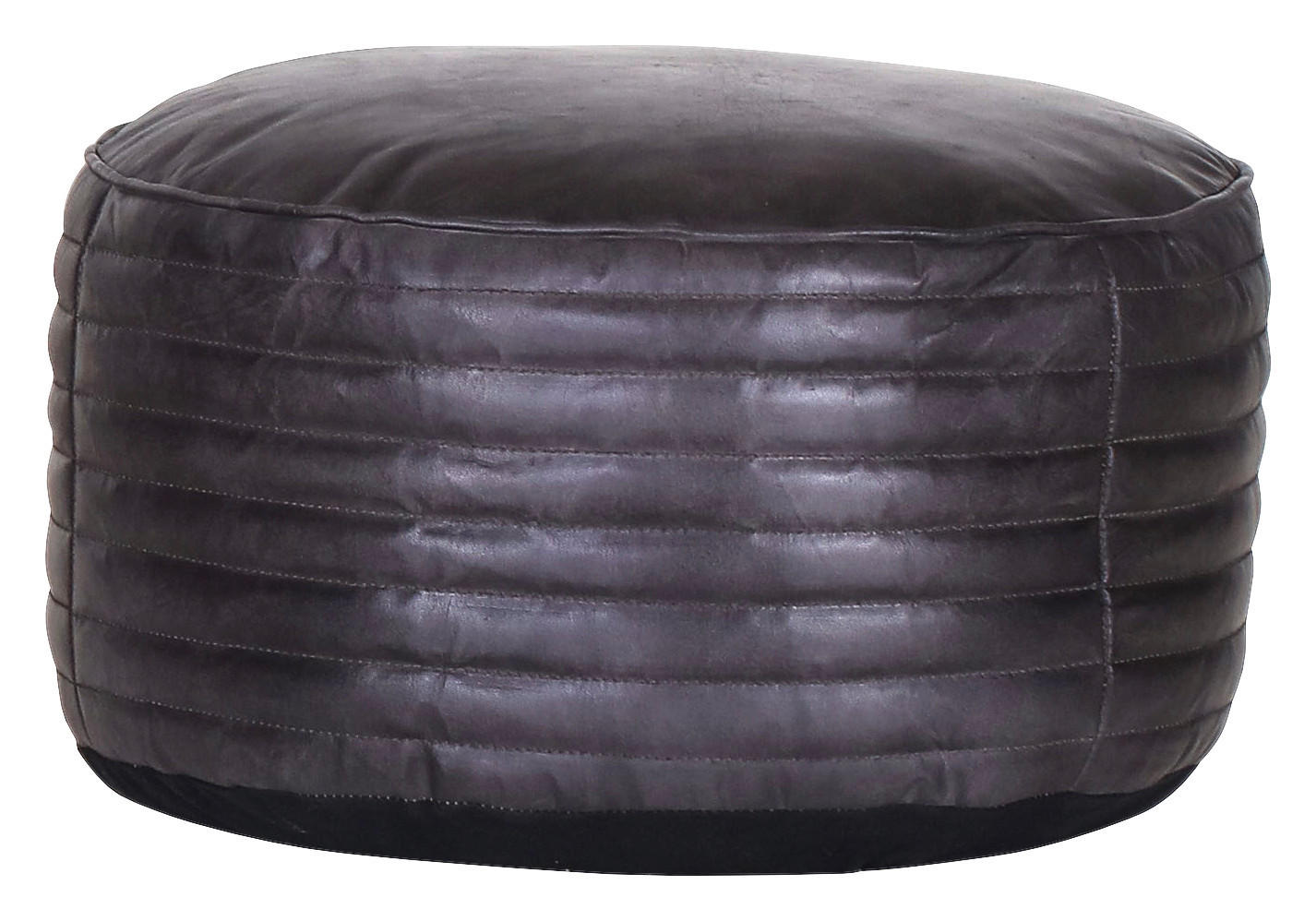 PUF in piele  - antracit, Konventionell, piele (50/30/50cm) - Livetastic