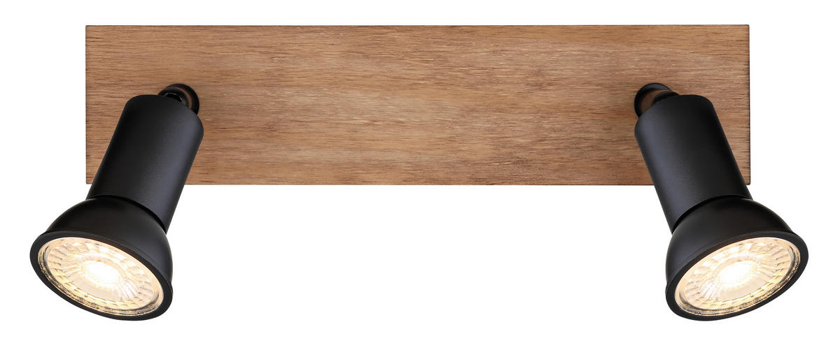 REFLEKTOR  DREW   25/6/9 cm          - črna/temno rjava, Natur, kovina/les (25/6/9cm)