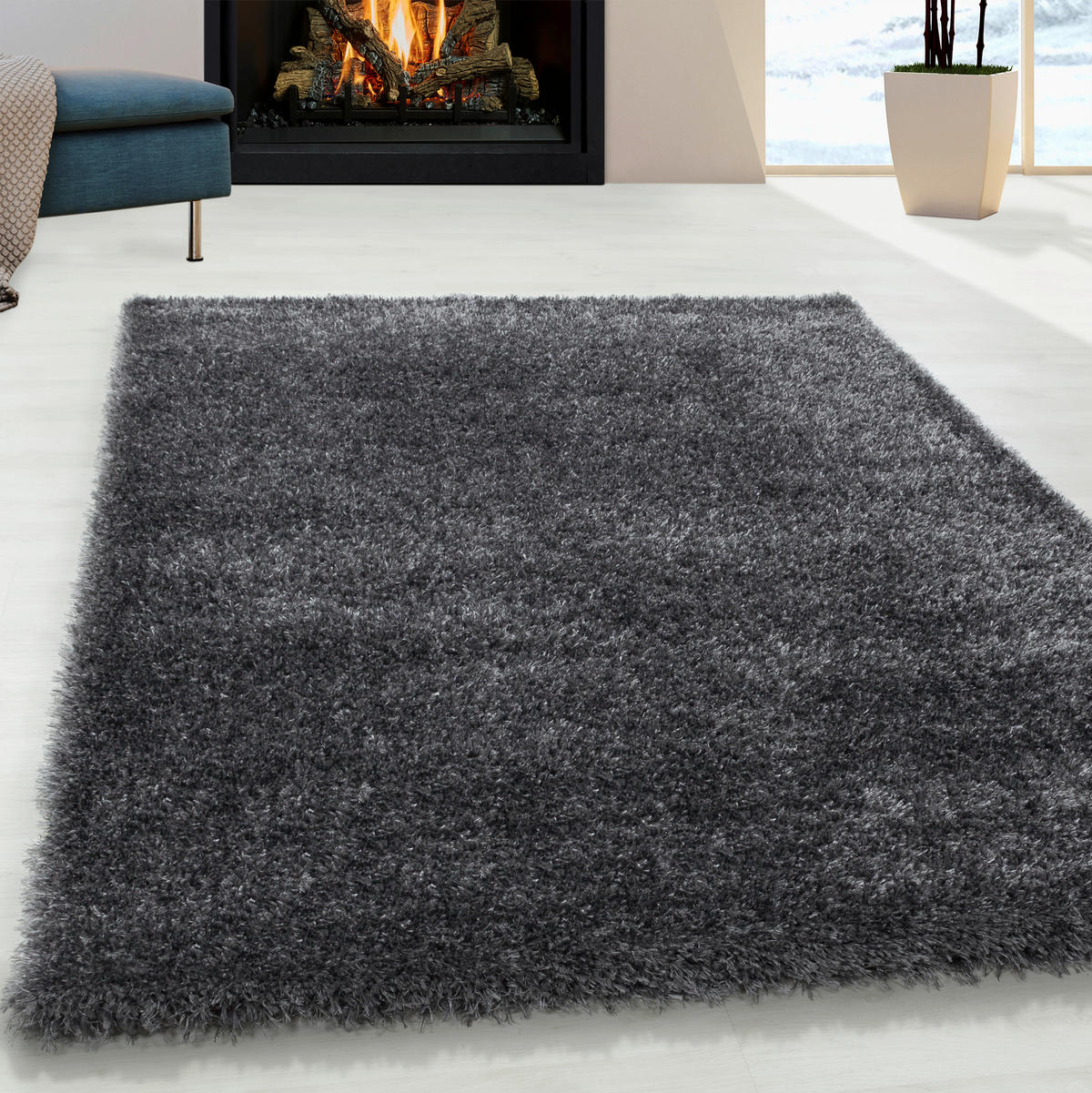 HOCHFLORTEPPICH 80/150 cm Brilliant 4200 grau Grau  - Grau, Basics, Textil (80/150cm)