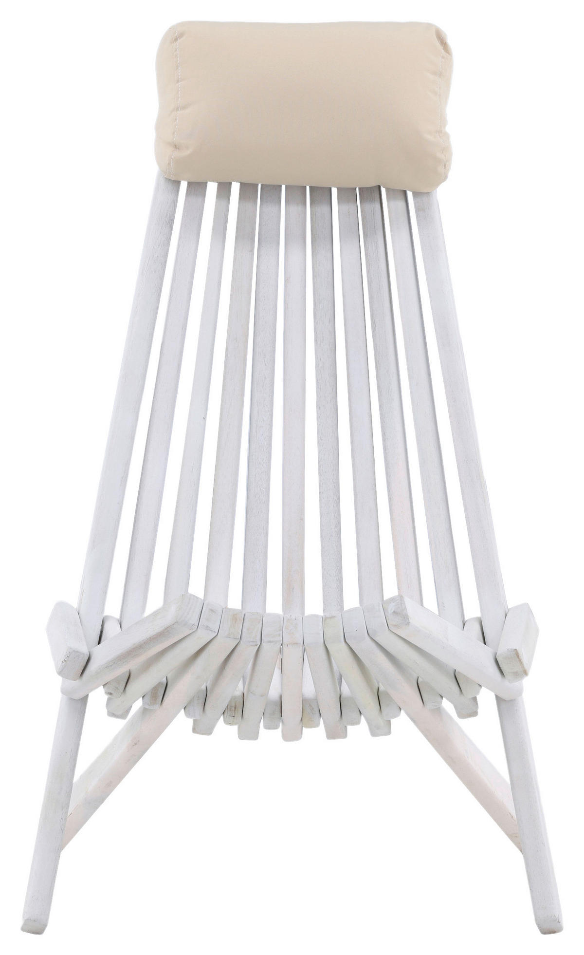 STRANDSTUHL Akazie Weiß  - Weiß, KONVENTIONELL, Holz (57/79/73cm) - Gardenson