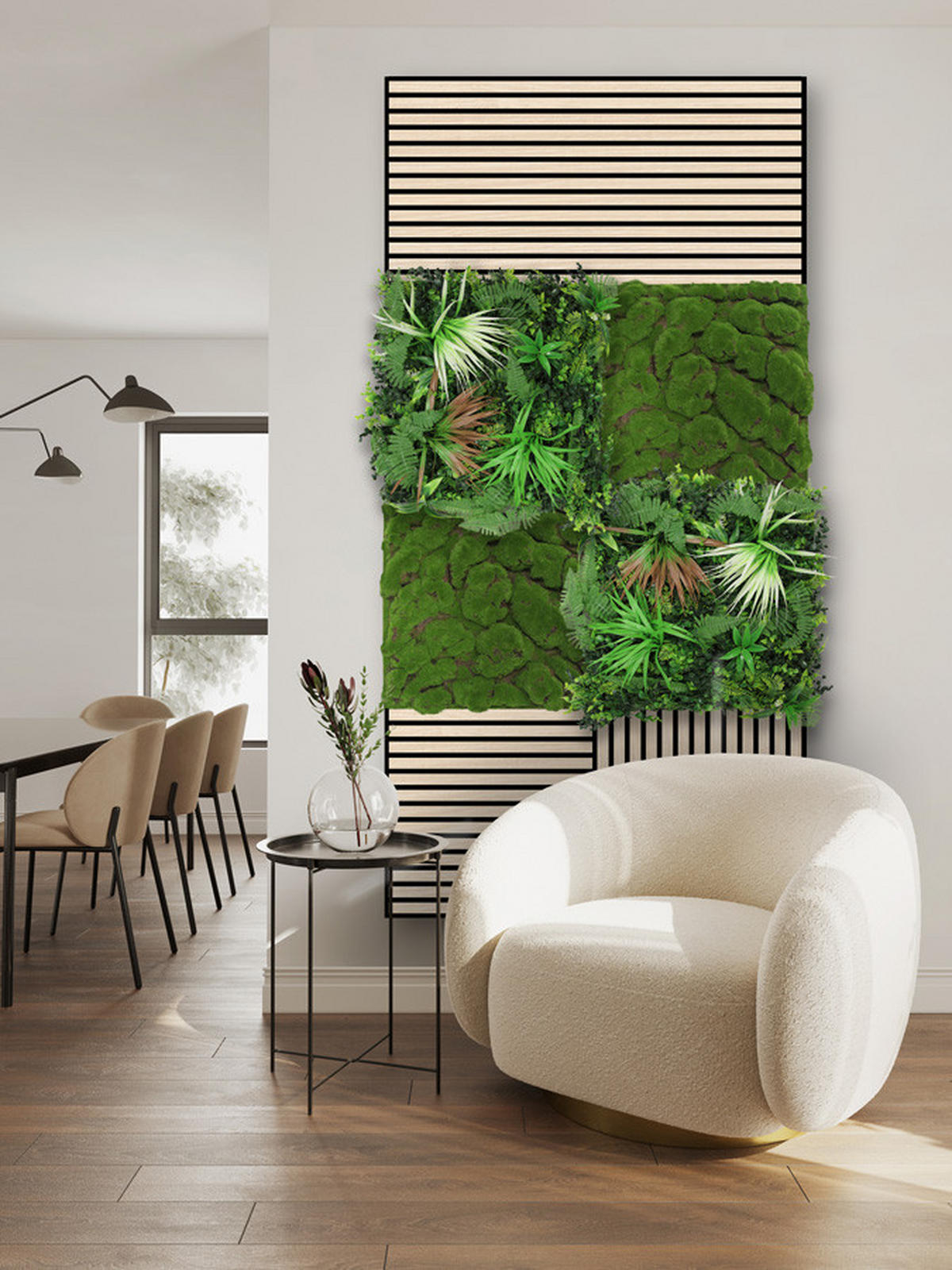 AKUSTIKPANEEL Modular Wall System Design Flora 52/52/5 cm  - Grün, MODERN, Kunststoff (52/52/5cm) - Jangal
