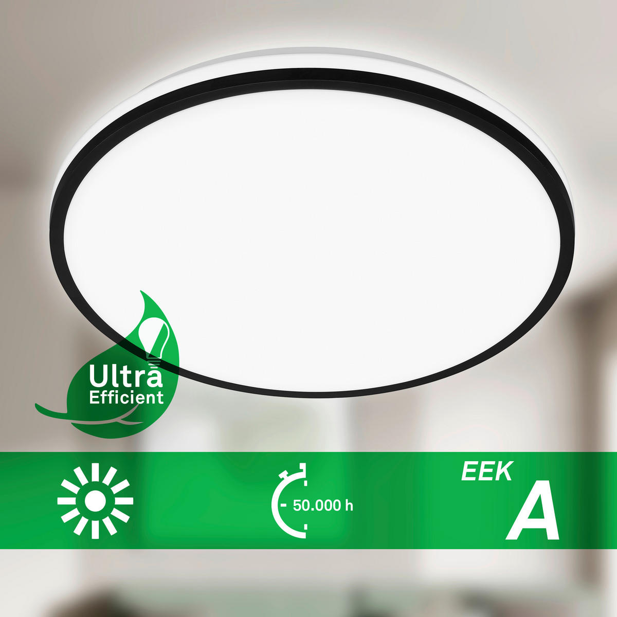 STROPNA LED-SVETILKA  Pulap A //4000 K// - črna, Basics, umetna masa (33/6cm)