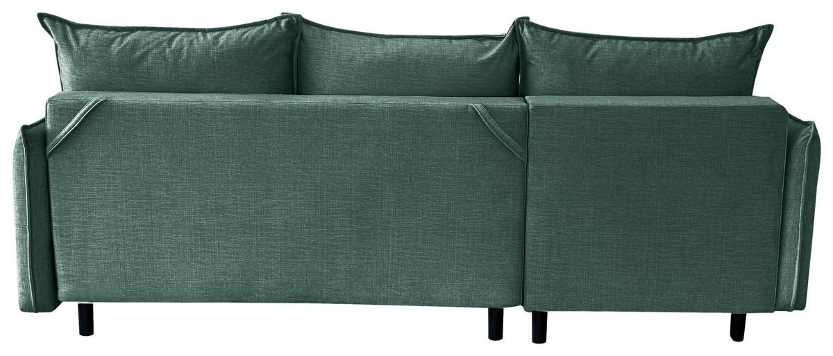 ECKSOFA Mintgrün Flachgewebe  - Schwarz/Mintgrün, Design, Holz/Kunststoff (170/235cm) - MID.YOU
