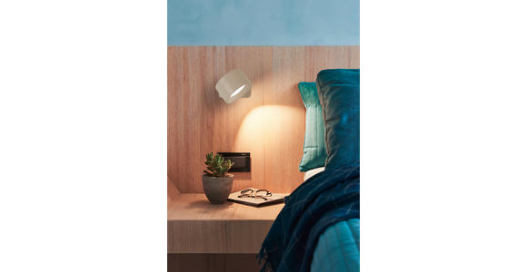 AKKU-WANDLEUCHTE - Sandfarben, Basics, Kunststoff/Metall (9,2/8/4,5cm) - Novel