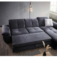 ECKSOFA Grau Velours  - Schwarz/Grau, Design, Textil (297/204cm) - Xora