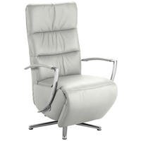 RELAXSESSEL Echtleder    - Chromfarben/Silberfarben, Design, Leder/Metall (64/112/80cm) - Cantus