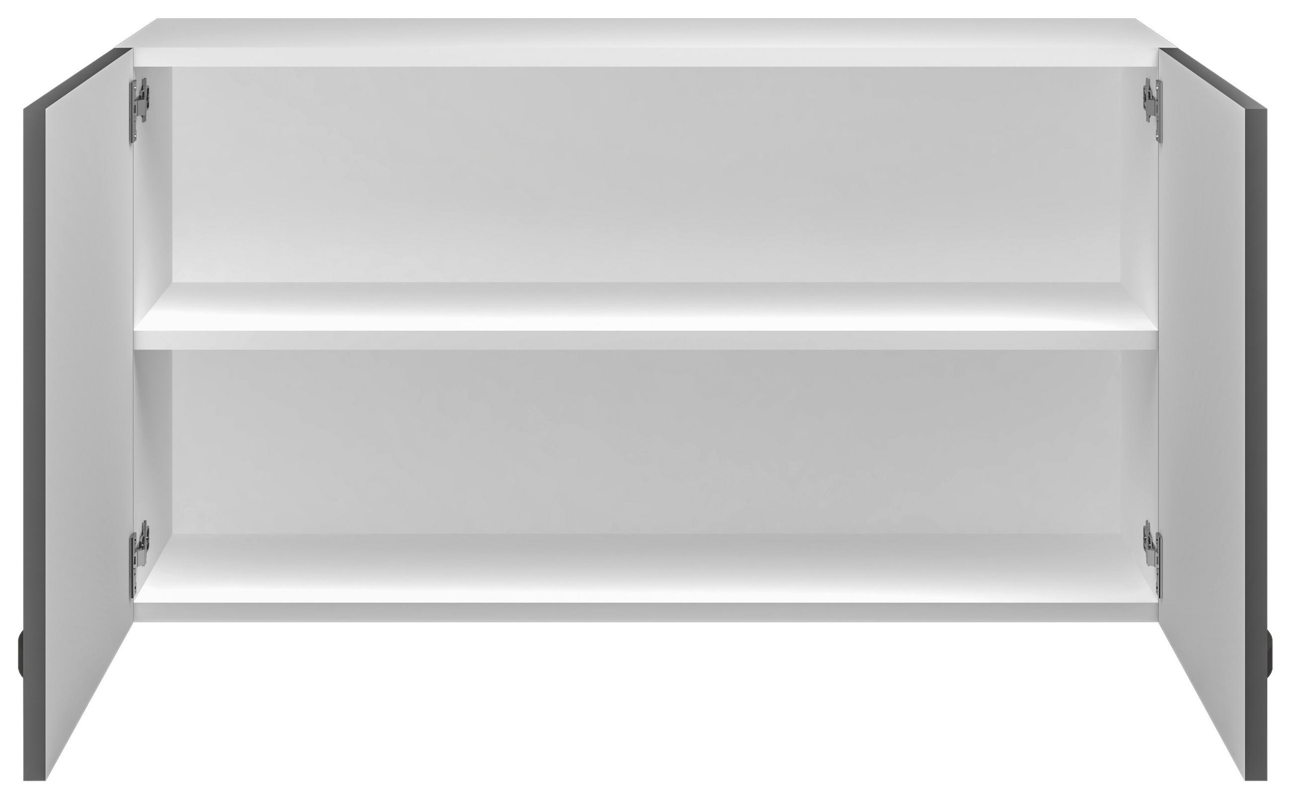 Thumbnail - FlexWell Küchenoberschrank, Dunkelgrau, Eiche San Remo, Metall, 1 Fächer, einzeln stellbar, 100x54x32 cm, Made in German...