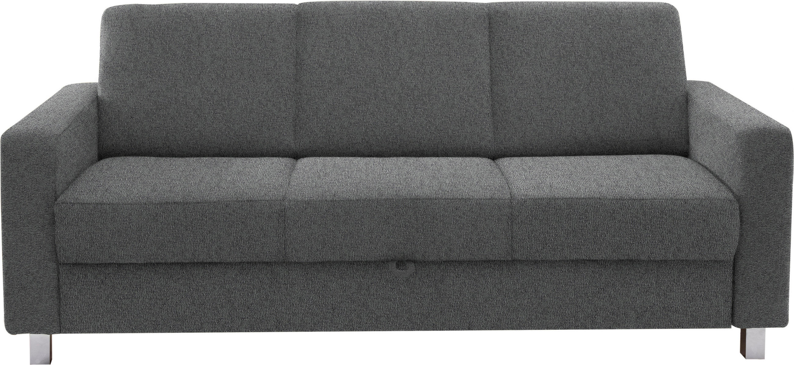 3-SITZER-SOFA in Flachgewebe Grau  - Chromfarben/Grau, Design, Textil/Metall (195/83/85cm) - Xora