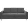 3-SITZER-SOFA in Flachgewebe Grau  - Chromfarben/Grau, Design, Textil/Metall (195/83/85cm) - Xora