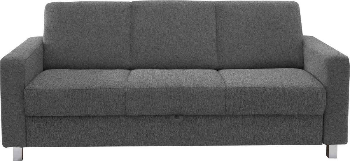 3-SITZER-SOFA in Flachgewebe Grau  - Chromfarben/Grau, Design, Textil/Metall (195/83/85cm) - Xora
