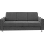 3-SITZER-SOFA in Flachgewebe Grau  - Chromfarben/Grau, Design, Textil/Metall (195/83/85cm) - Xora
