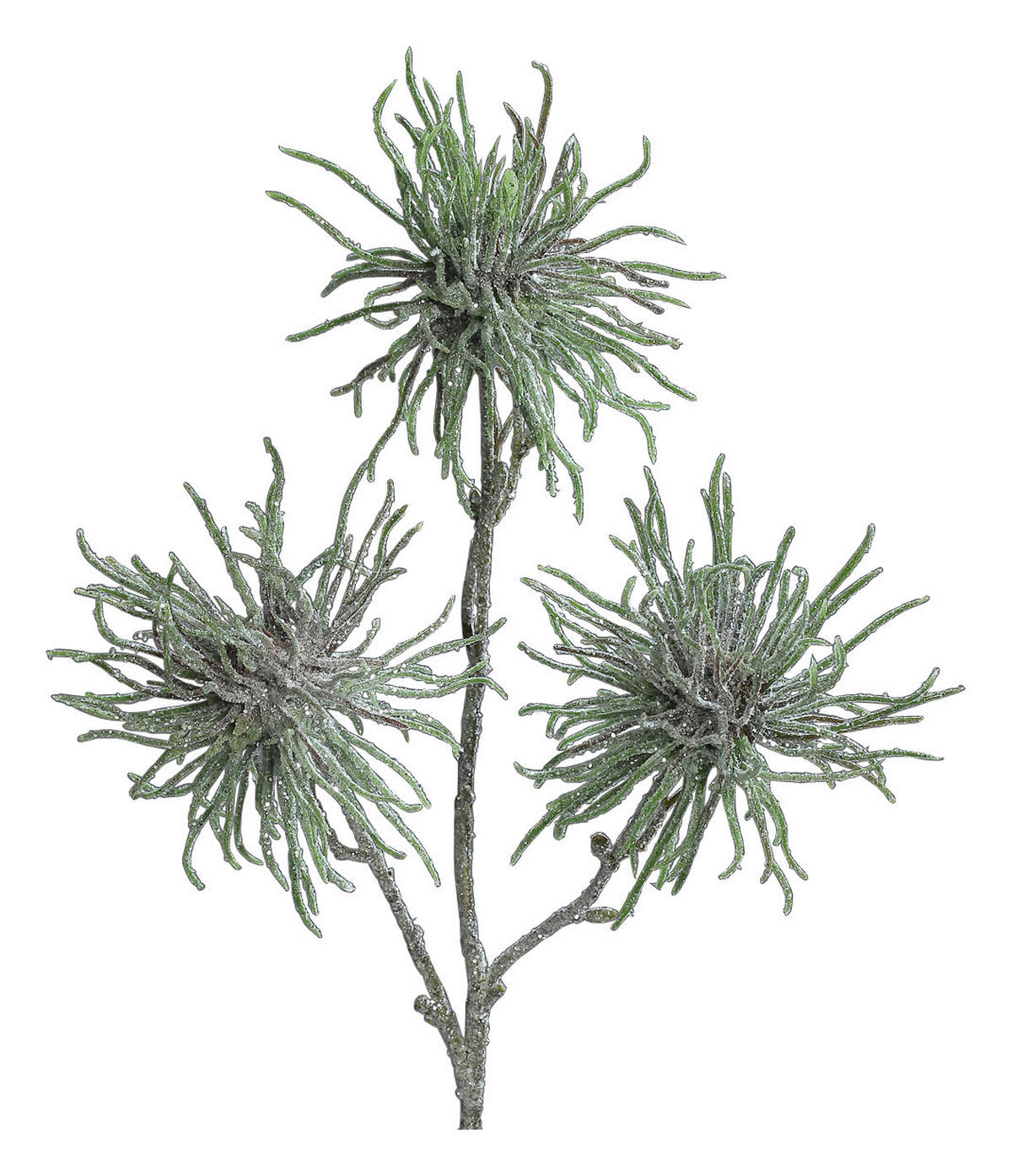 DEKOZWEIG - Silberfarben/Grün, Natur, Kunststoff (44cm)