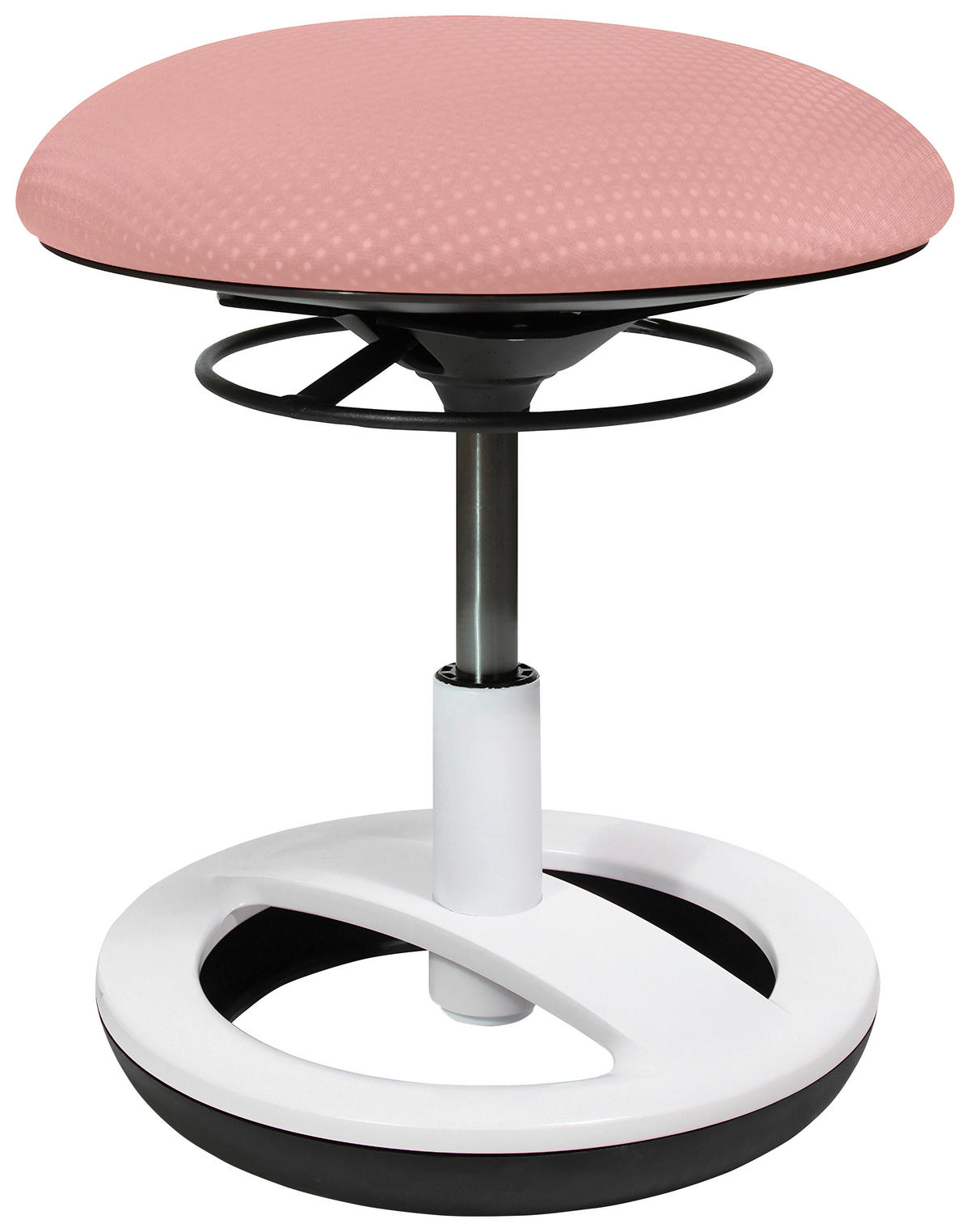 DREHHOCKER Rosa, Schwarz, Weiß  - Schwarz/Rosa, Basics, Kunststoff/Textil (38,5/38-46/38,5cm) - Xora