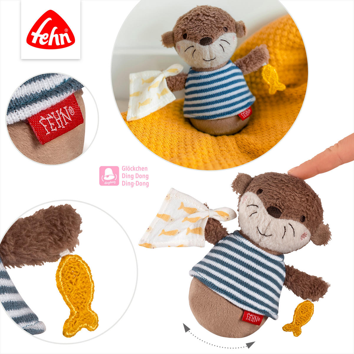 STEHAUFFIGUR - Braun, Basics, Textil (15/12/6,8cm) - Fehn