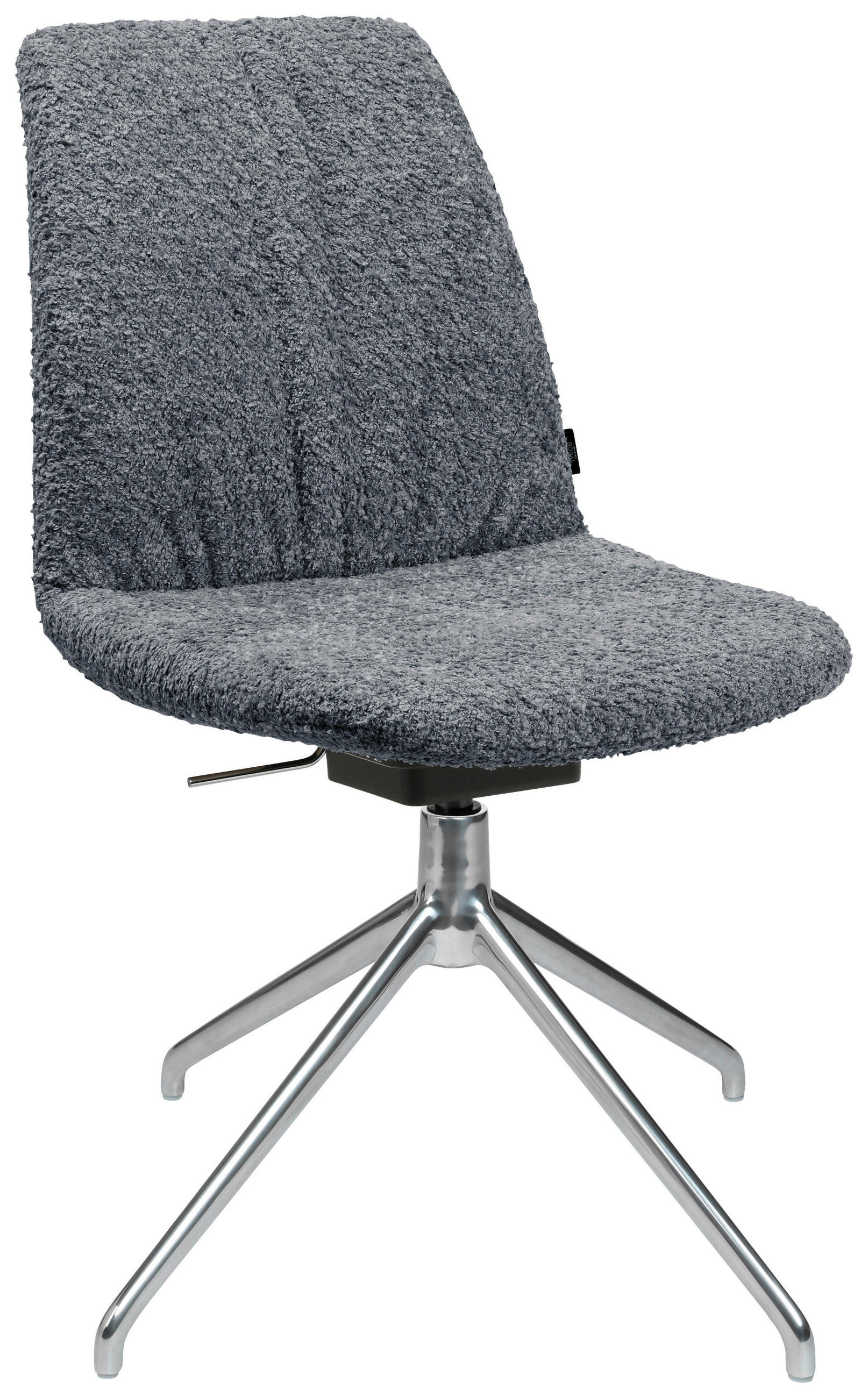 STUHL  in Aluminium Bouclé  - Dunkelgrau/Alufarben, Design, Textil/Metall (46/81,5-84,5/55cm) - Johann Jakob