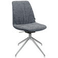 STUHL  in Aluminium Bouclé Metall, Textil  - Dunkelgrau/Alufarben, Design, Textil/Metall (46/81,5-84,5/55cm) - Johann Jakob