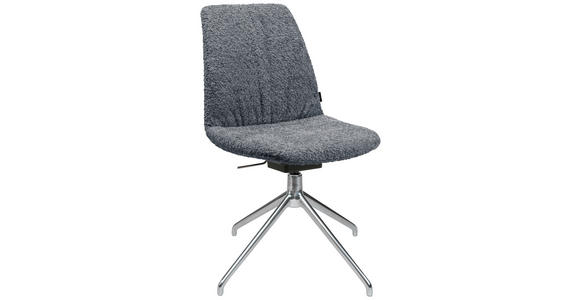 STUHL in Aluminium Bouclé Metall, Textil - Dunkelgrau/Alufarben, Design, Textil/Metall (46/81,5-84,5/55cm) - Johann Jakob