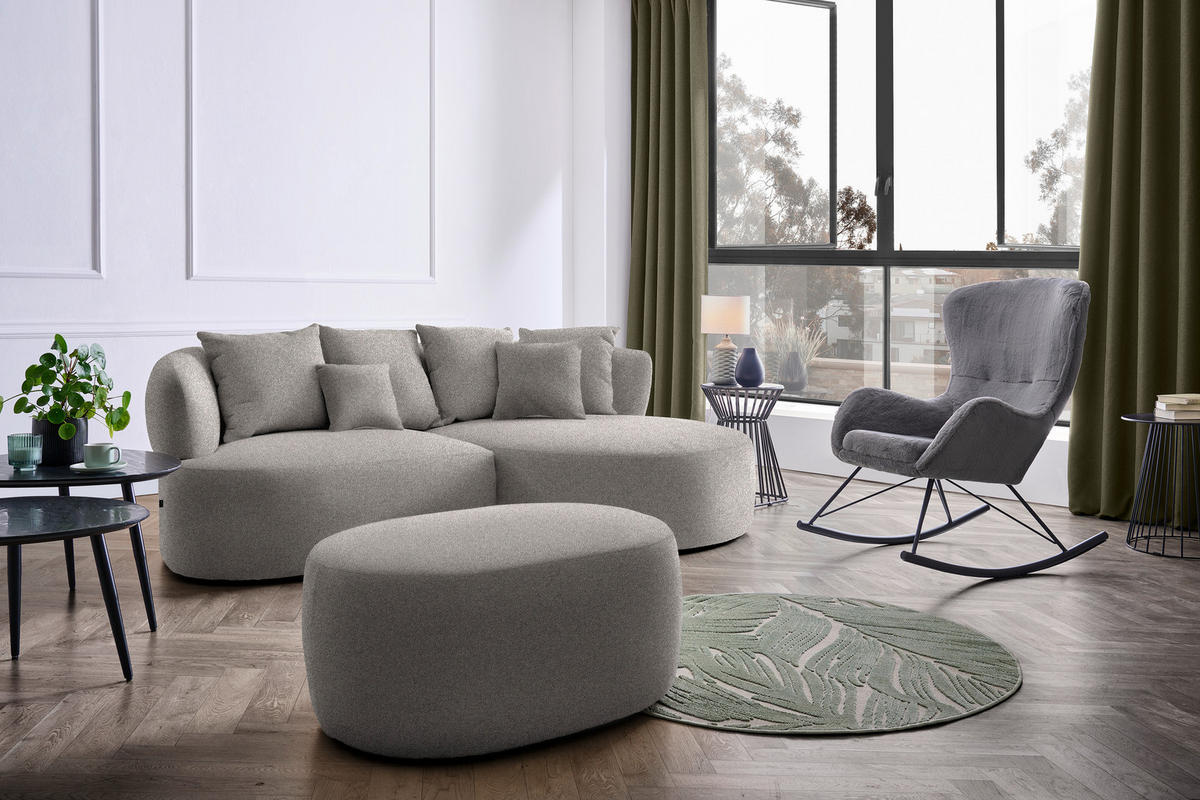 HOCKER in Textil Graphitfarben  - Schwarz/Graphitfarben, MODERN, Kunststoff/Textil (88/43/66cm) - Hom`in