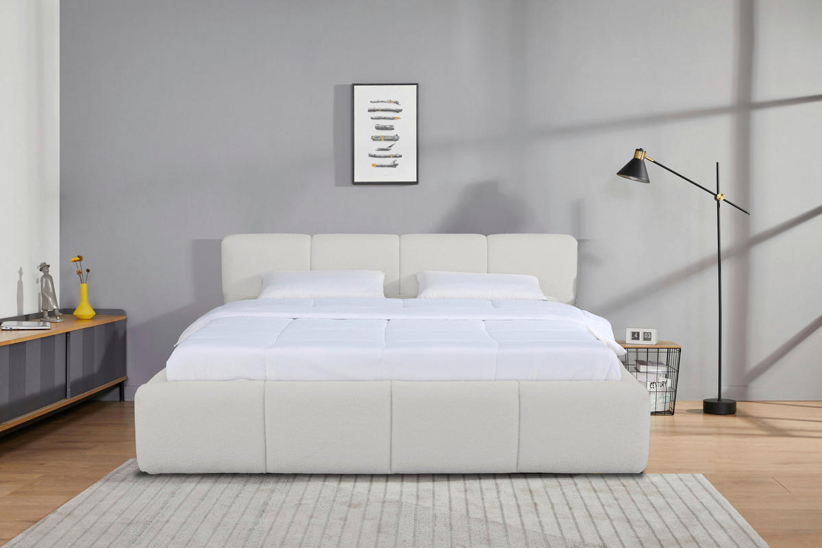 TAPECIRANI KREVET   180/200 cm   bež  - prirodne boje/bež, Moderno, drvo/tekstil (180/200cm) - Livetastic