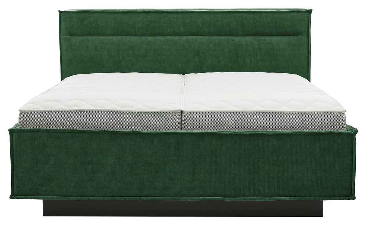 POLSTERBETT gepolstertes Kopfteil, Bettkasten, Lattenroste, Matratzen 180/200 cm  in Grün  - Schieferfarben/Weiß, Design, Textil (180/200cm) - Musterring