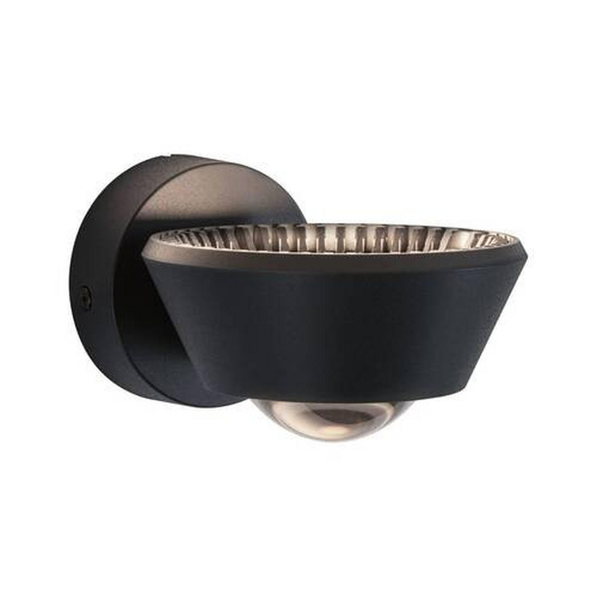 BADEZIMMER-WANDLEUCHTE 11,7/8 cm   - Schwarz, Basics, Kunststoff (11,7/8cm) - Paulmann