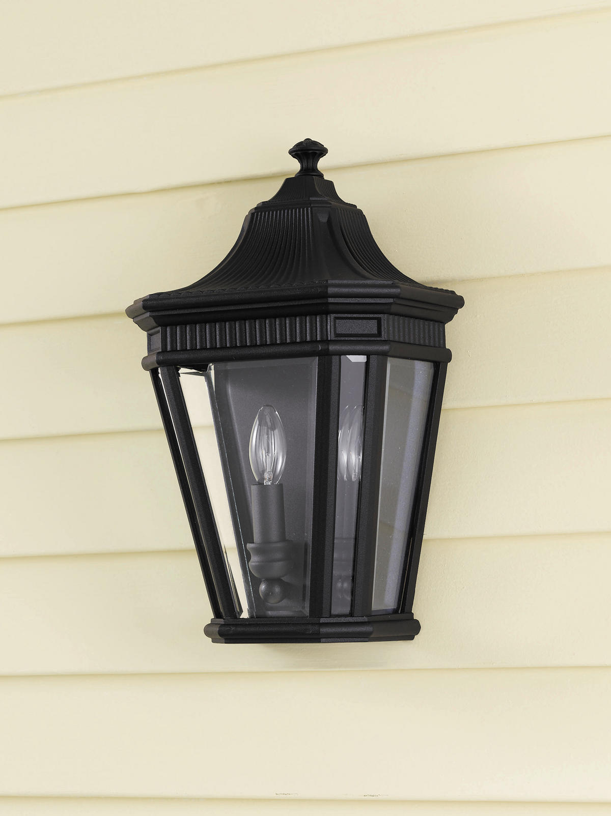 VÄGGLAMPA FÖR UTOMHUS - svart, Klassisk, metall/glas (24.1/40.6 /15.2cm) - Elstead Lighting