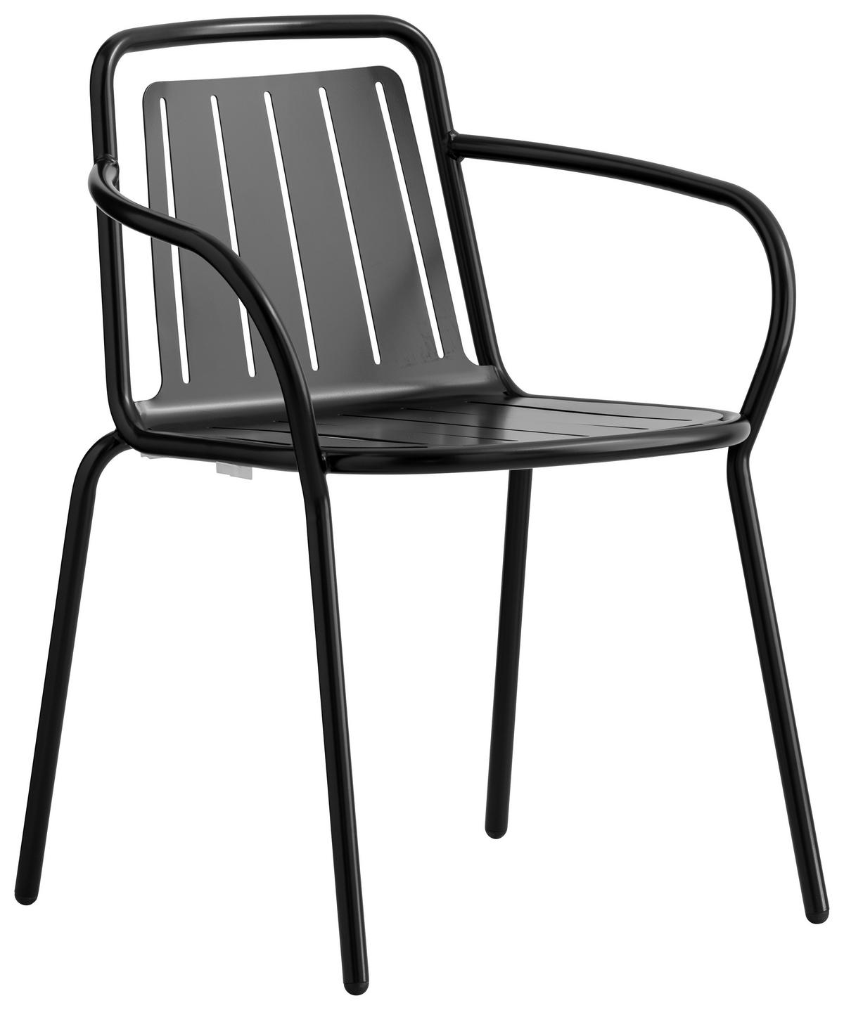 GARTENSTUHL Edelstahl Schwarz  - Schwarz, Basics, Metall (60/79/53cm) - Connubia 