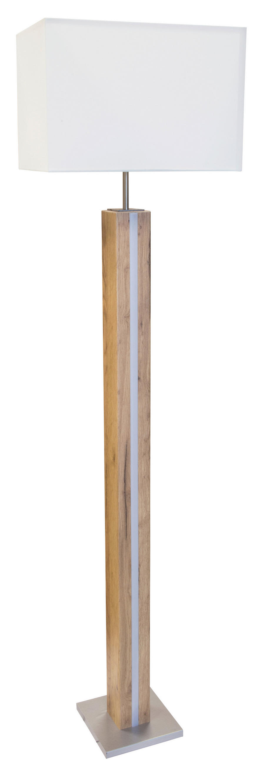 STEHLEUCHTE 40/27/150 cm    - Silberfarben/Weiß, Design, Holzwerkstoff/Textil (40/27/150cm) - Globo