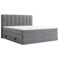 BOXSPRINGBETT 180/200 cm,  in Dunkelgrau, Bettkasten, Matratzen, H2 + H3 = mittel + fest  - Dunkelgrau/Schwarz, KONVENTIONELL, Kunststoff/Textil (180/200cm) - Carryhome