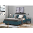 POLSTERBETT Matratze, Lattenrost Blau 160/200 cm  - Hellbraun/Blau, Design, Holz/Textil (160/200cm) - Johann Jakob