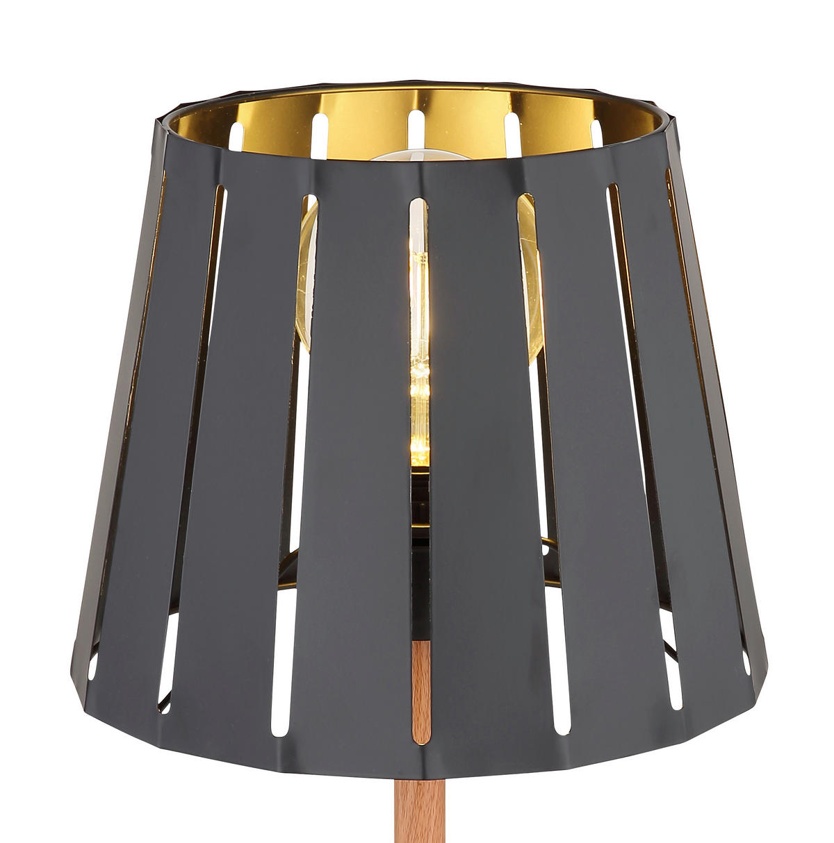 TISCHLEUCHTE 25/45 cm   - Schwarz, Design, Metall (25/45cm) - Globo