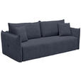SCHLAFSOFA in Webstoff Dunkelblau  - Schwarz/Dunkelblau, KONVENTIONELL, Kunststoff/Textil (224/90/107cm) - Carryhome