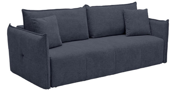 SCHLAFSOFA in Webstoff Dunkelblau  - Schwarz/Dunkelblau, KONVENTIONELL, Kunststoff/Textil (224/90/107cm) - Carryhome