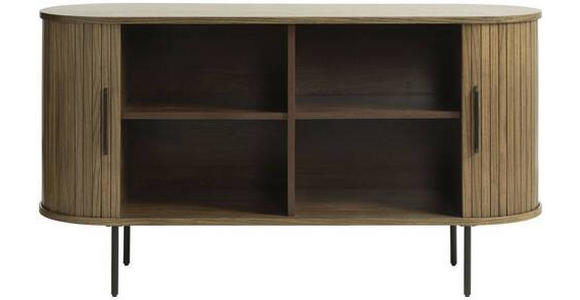 SIDEBOARD 140/76/45 cm  - Eiche dunkel/Schwarz, Trend, Holz/Holzwerkstoff (140/76/45cm) - Xora