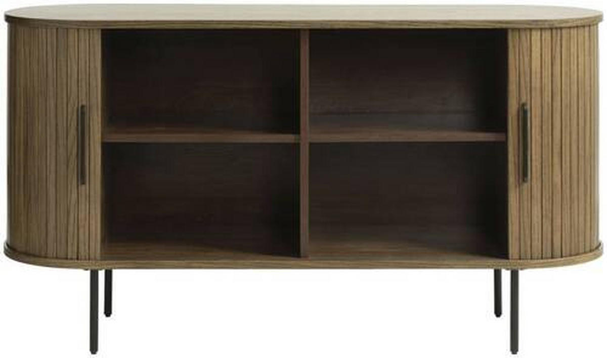 SIDEBOARD  in 140/76/45 cm  - Eiche dunkel/Schwarz, Trend, Holz/Holzwerkstoff (140/76/45cm) - home24