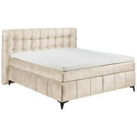 BOXSPRINGBETT 180/200 cm  in Creme  - Creme/Schwarz, KONVENTIONELL, Kunststoff/Textil (180/200cm) - Modante