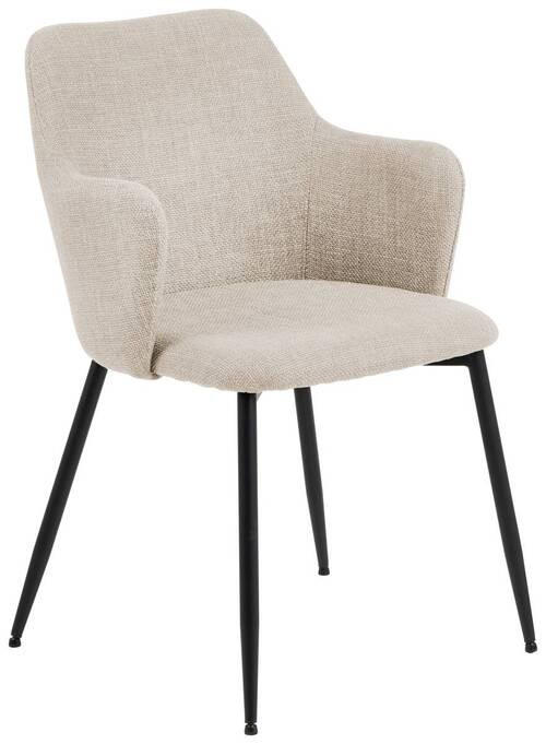 ARMLEHNSTUHL  in  - Beige/Schwarz, Modern, Textil/Metall (54,5/84,5/60cm) - MID.YOU