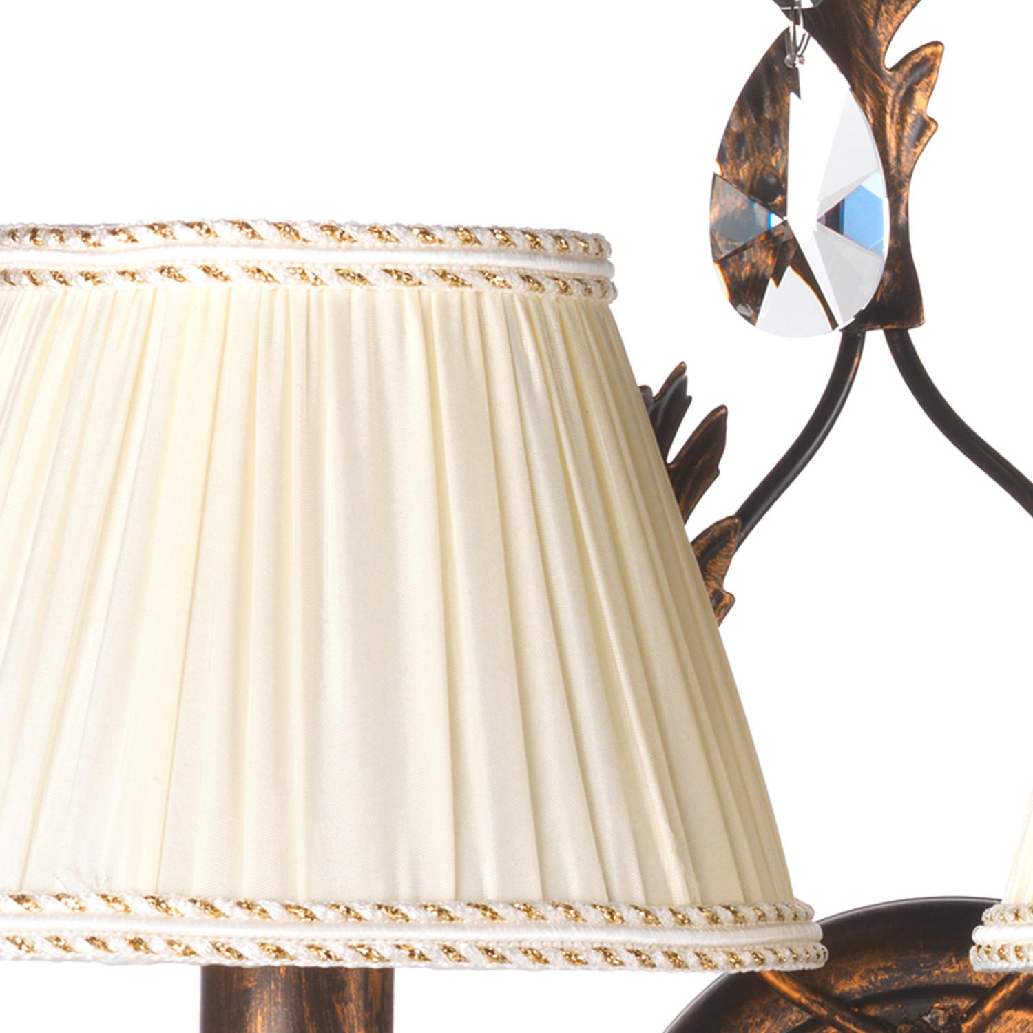 WANDLEUCHTE 34/24/30 cm   - Bronzefarben, KONVENTIONELL, Glas/Textil (34/24/30cm)