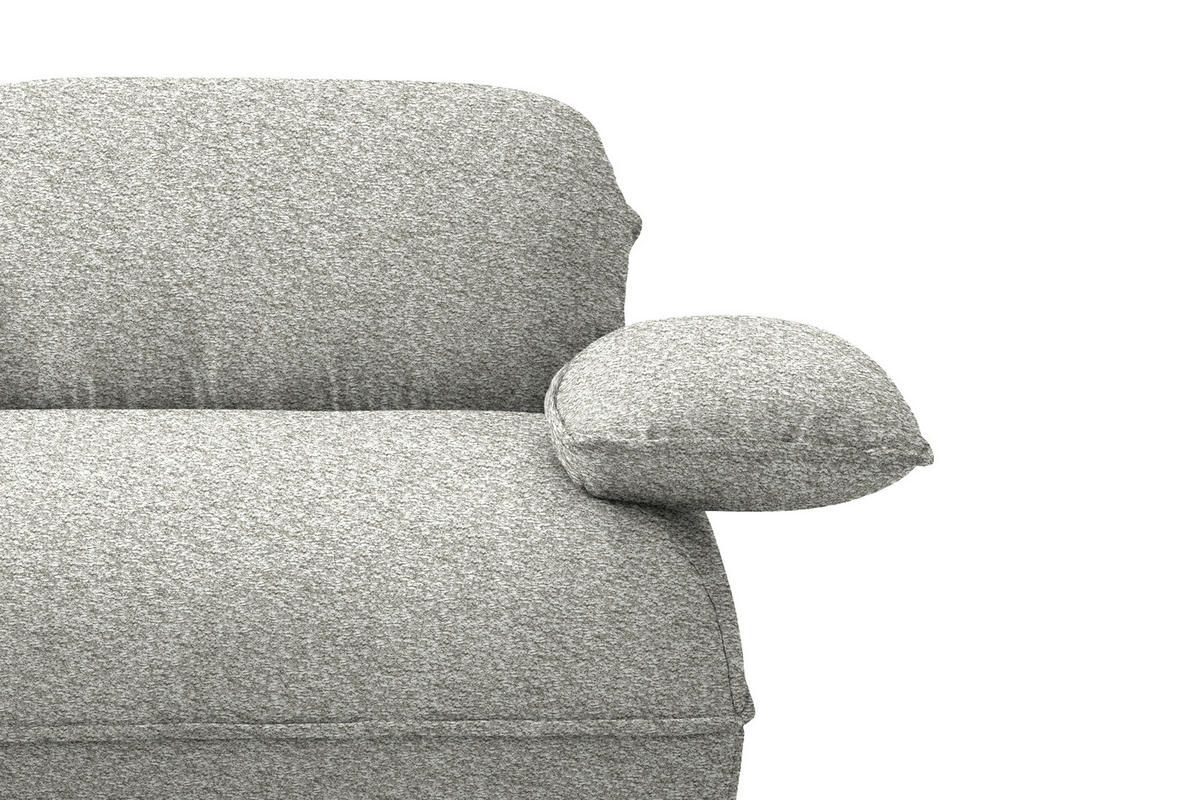 ECKSOFA Chenille Ecru  - Ecru/Schwarz, Design, Kunststoff/Textil (154/343cm) - Koinor