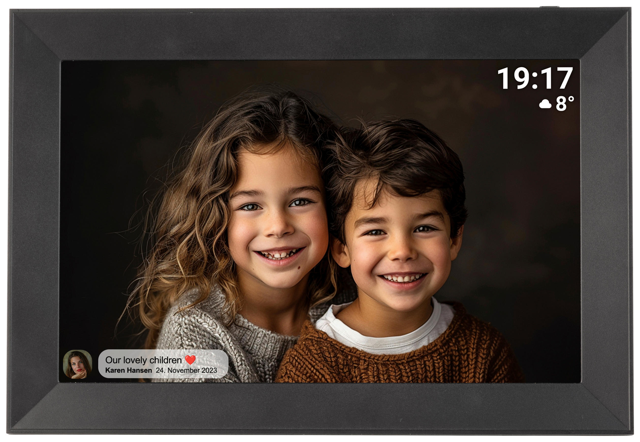 DIGITALER BILDERRAHMEN - Schwarz, Design, Kunststoff (26/18/2,5cm) - DENVER