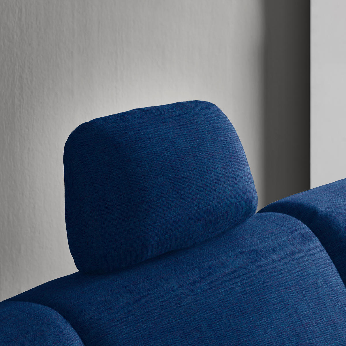 ECKSOFA in Chenille Dunkelblau  227/208 cm  - Alufarben/Dunkelblau, KONVENTIONELL, Textil/Metall (227/208cm) - Sedda