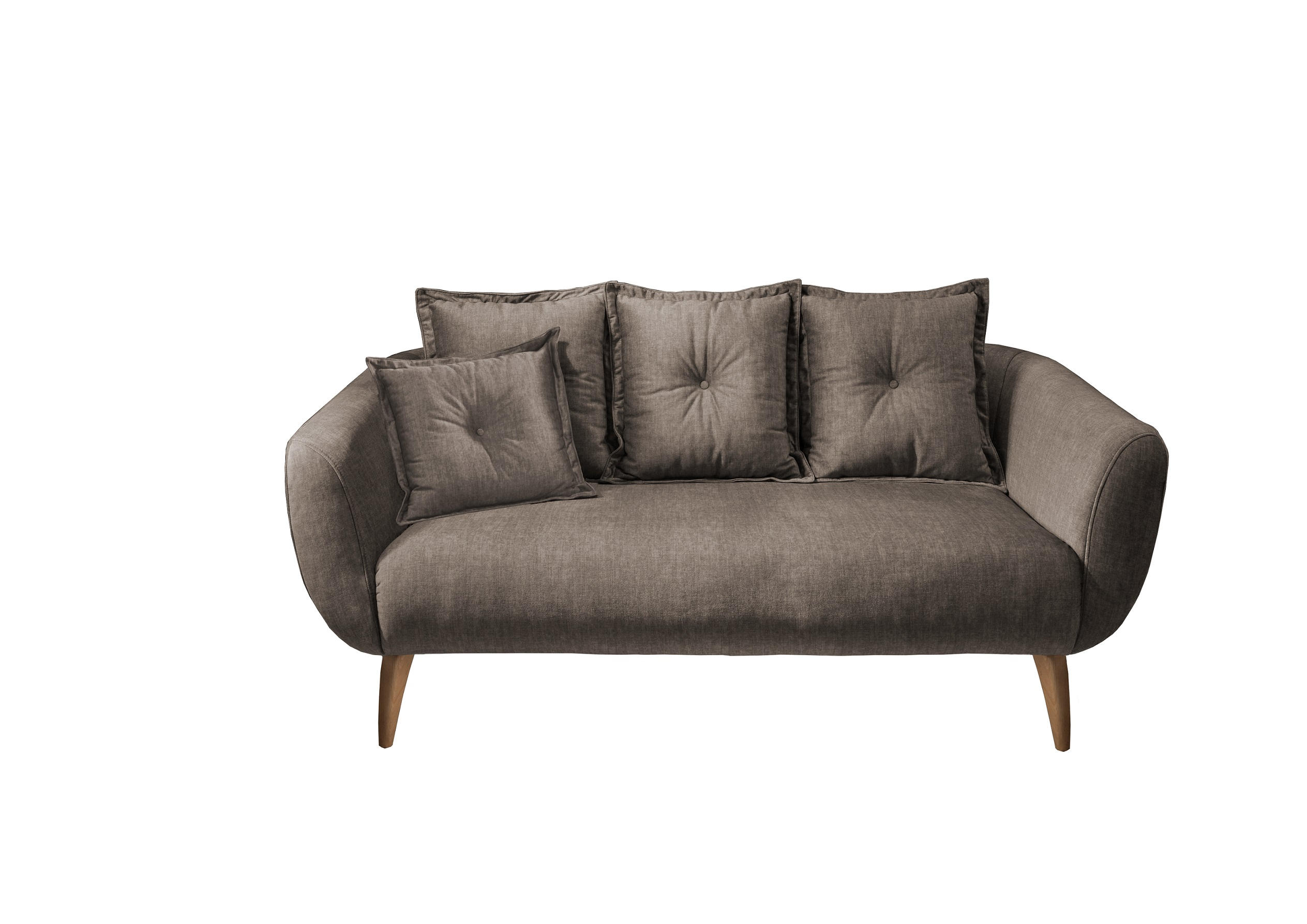 2,5-SITZER Velours Braun - Buchefarben/Braun, MODERN, Holz/Textil (196/94/103cm) - Livetastic