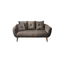 2,5-SITZER in Velours Braun  - Buchefarben/Braun, Modern, Holz/Textil (196/94/103cm) - Livetastic