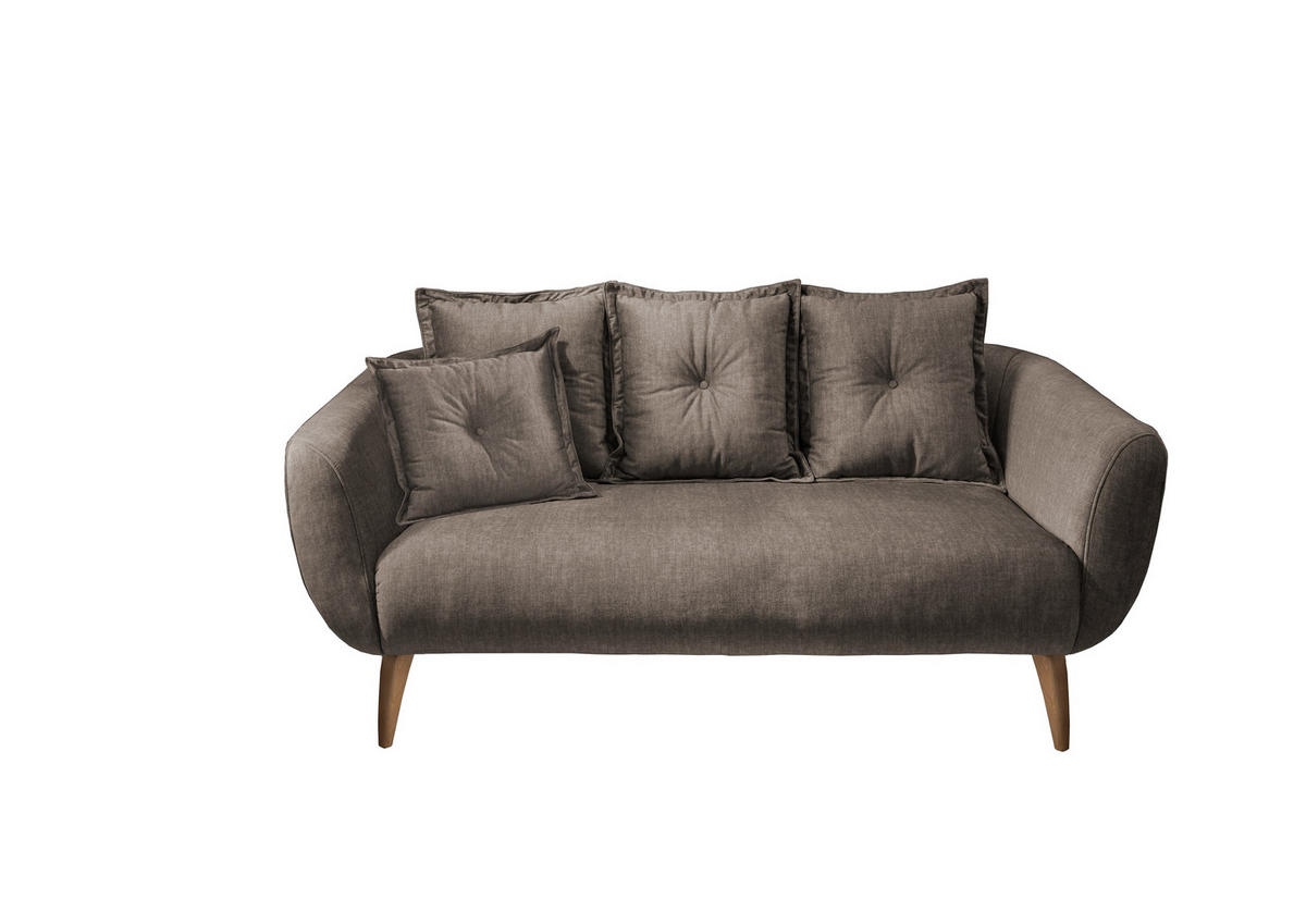 2,5-SITZER Velours Braun  - Buchefarben/Braun, MODERN, Holz/Textil (196/94/103cm) - Livetastic