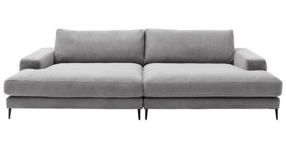 BIGSOFA Cord Grau  - Schwarz/Grau, Design, Textil/Metall (296/83/177cm) - Dieter Knoll