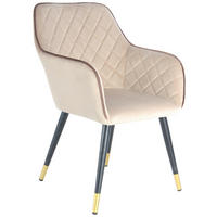 ARMLEHNSTUHL  in Samt  - Beige/Goldfarben, MODERN, Textil/Metall (58,8/86/61cm) - Kayoom
