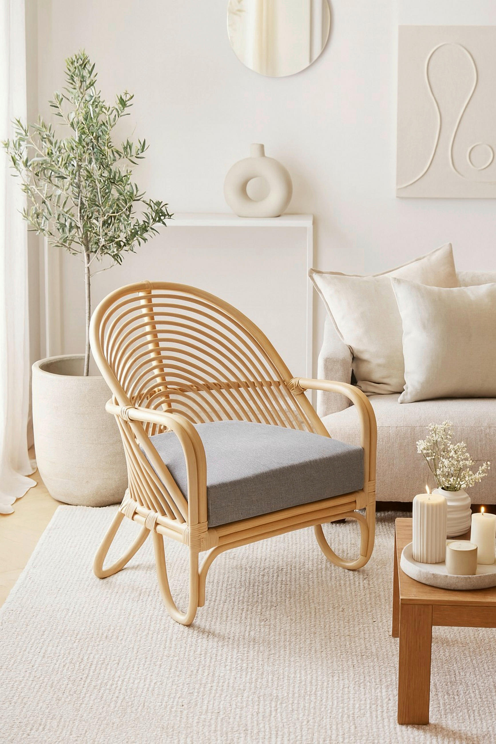 RELAXSESSEL Sitzkissen    - Naturfarben, Natur, Holz/Textil (72/70/80,5cm) - MID.YOU