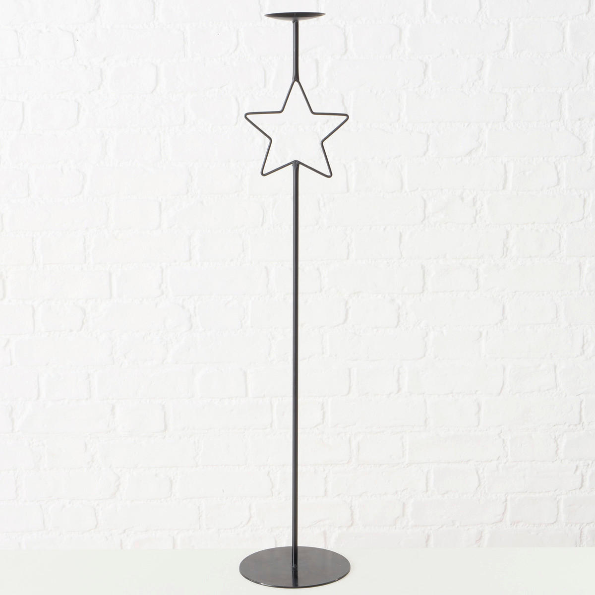 KERZENHALTER - Schwarz, Metall (20/20/99,5cm) - Boltze Home